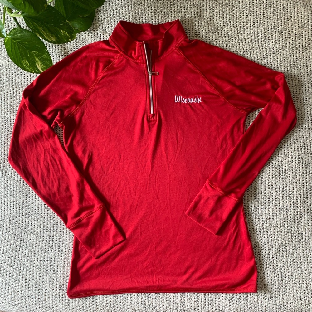 UW Madison Badger Red Quarter Zip Pullover